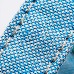 Fabric and Suede Leather Dog Collar - Light Blue