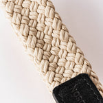 Flat Rope and Leather Dog Collar - Black