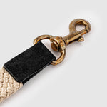 Flat Rope and Leather Dog Lead - Black