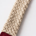 Flat Rope and Leather Dog Lead - Burgundy