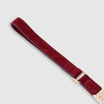 Flat Rope and Leather Dog Lead - Burgundy