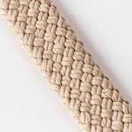 Flat Rope and Leather Dog Lead - Tan