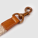 Flat Rope and Leather Dog Lead - Tan
