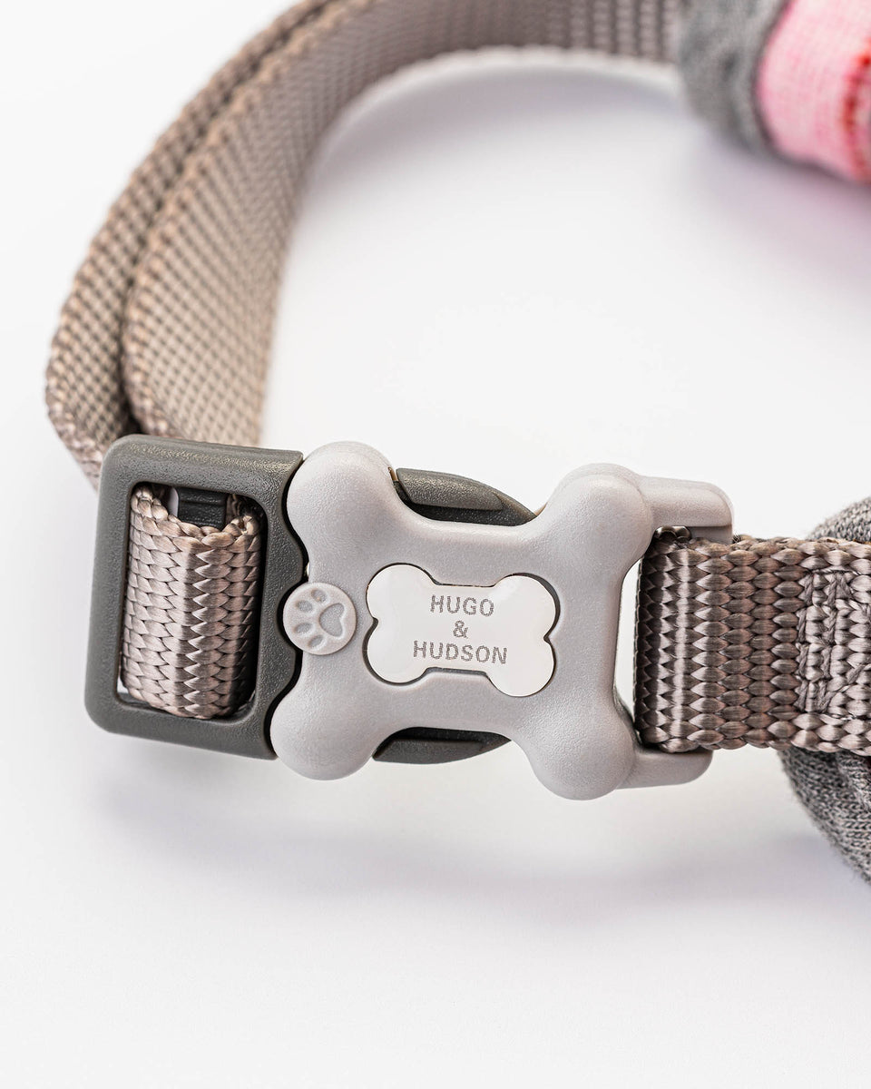 Tweed Dog Harness Pink Checked Hugo & Hudson London