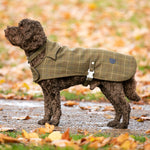 Tweed Fleece Dog Jacket - Dark Green Checked