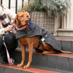 Tweed Fleece Dog Jacket - Grey Checked Herringbone