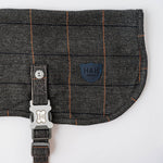 Tweed Fleece Dog Jacket - Grey Checked Herringbone