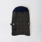 Tweed Fleece Dog Jacket - Grey Checked Herringbone