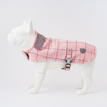 Tweed Fleece Dog Jacket - Pink Checked Herringbone