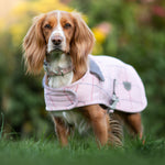 Tweed Fleece Dog Jacket - Pink Checked Herringbone