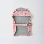 Tweed Fleece Dog Jacket - Pink Checked Herringbone