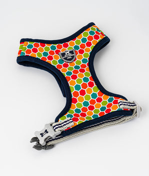Fabric Dog Harness - Geometric Multi-colour