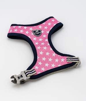 Fabric Dog Harness - Pink Star