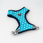 Fabric Dog Harness - Turquoise Star