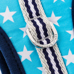 Fabric Dog Harness - Turquoise Star