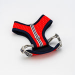 Fabric Dog Harness - Red and Coral Polka Dot